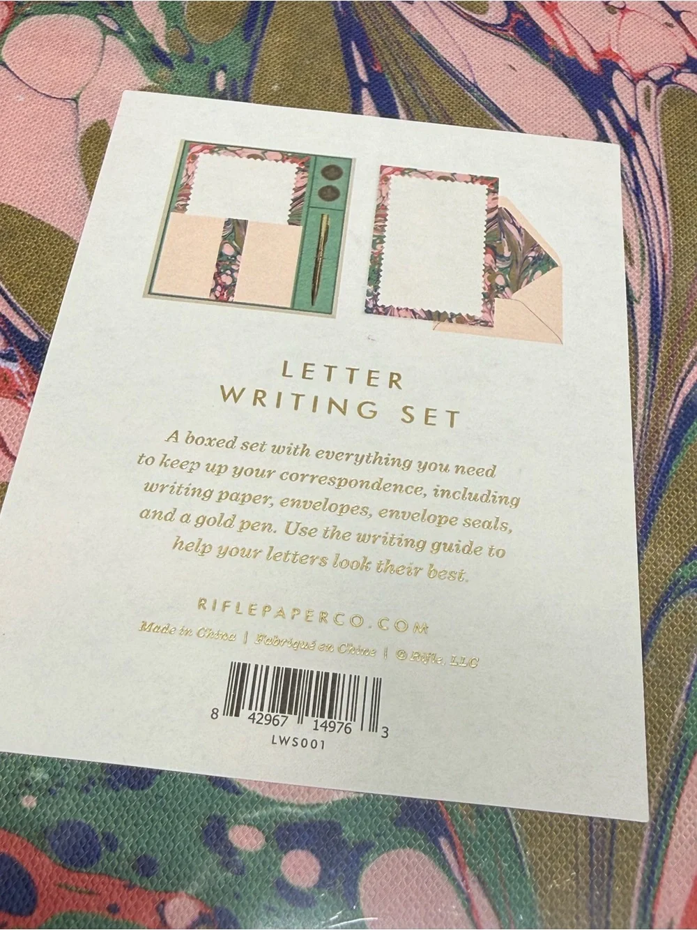 Rifle Paper Co. Florence Letter Writing Set Marble Stationery Boxed Set NWT